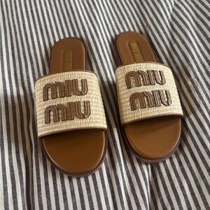 miu miu raffia sandals